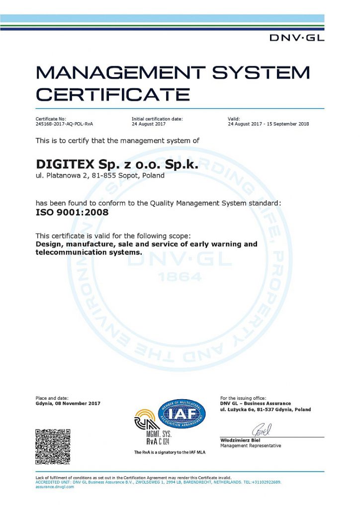 ISO quality management system