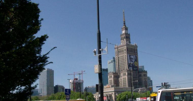 Public warning system in Warsaw, Poland