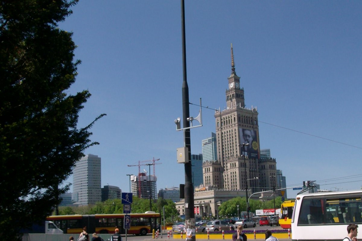 Public warning system in Warsaw, Poland