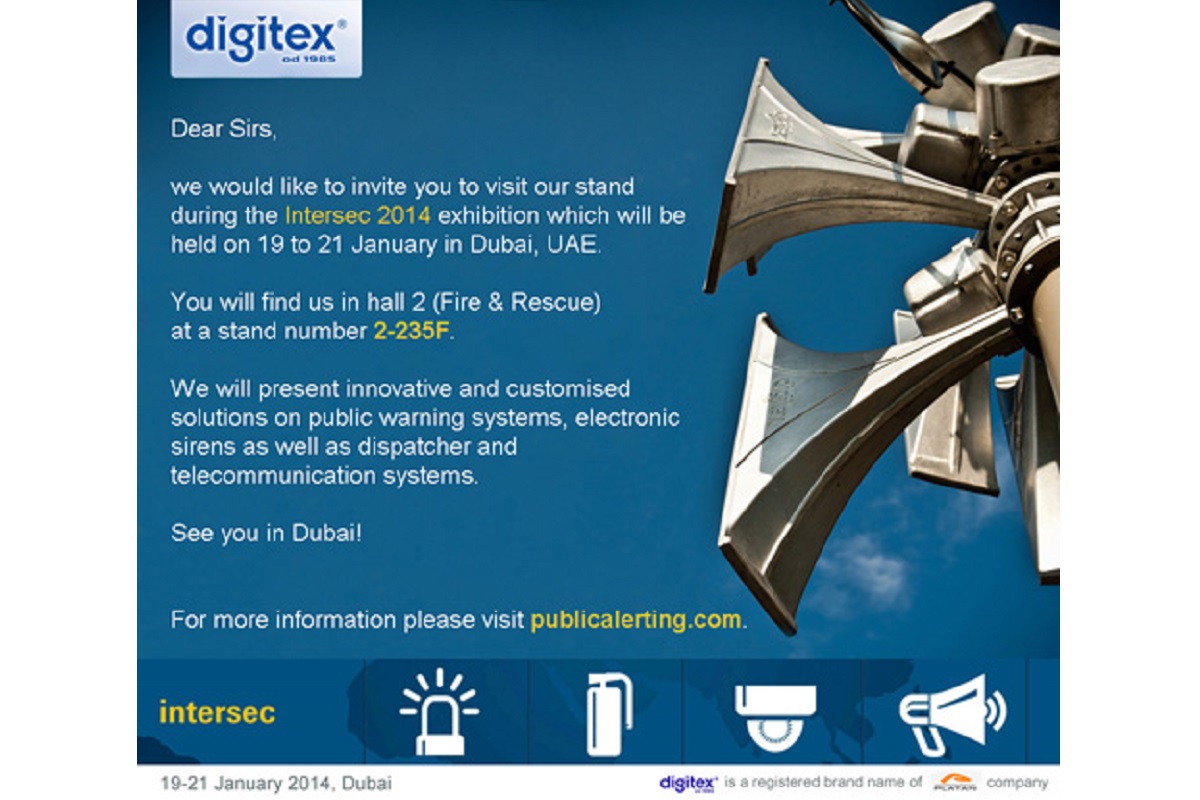 DIGITEX – invitation to the Intersec 2014