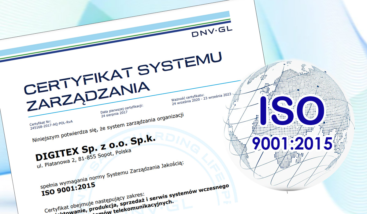 Digitex complies with ISO 9001:2015